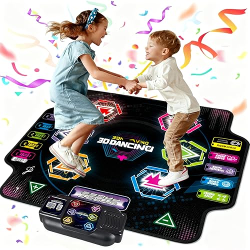 Tanzmatte für Kinder ab 3-12 Jahre 2026 Musikmatte mit 6 LED-Lichtern&Bluetooth 5 Modi Tanzmatte für mädchen/jungen mit interaktive LED-Batteriebox spielzeug geschenk mädchen 3 4 5 6 7 8jahre
