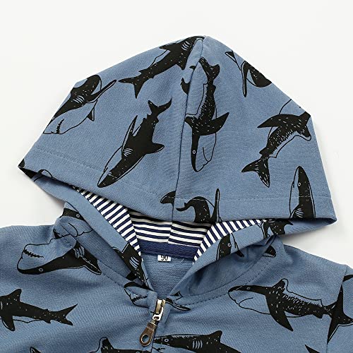 Akyzic Baby Boys Zip Up Hoodie Toddler Boys Jacket Cartoon Winter Long Sleeve Hooded Sweatshirt Tops Fall Coat Kids 2-7 Years4