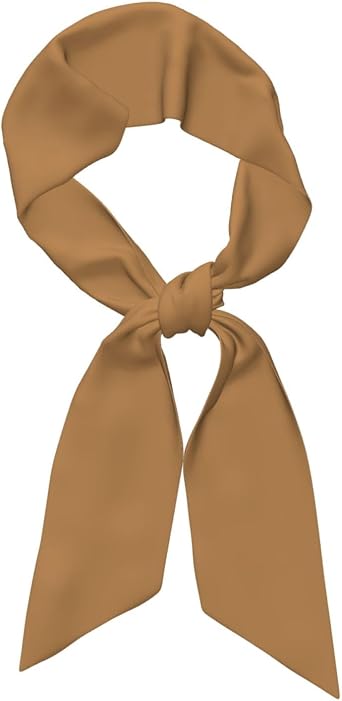 Solid color brown Lightweight Long Skinny Scarf for Women, Thin Scarf Wrap for Boho Outfits, Blouses, Bags, and Hair