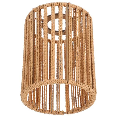 HOLIDYOYO Pantalla de Lámpara de Techo Tejida a Mano de Papel Trenzado, Diseño Tubular a Rayas, Compatible Portalámparas E14 y E27, Diámetro 4 Cm, para Hogar, Restaurante y Dormitorio