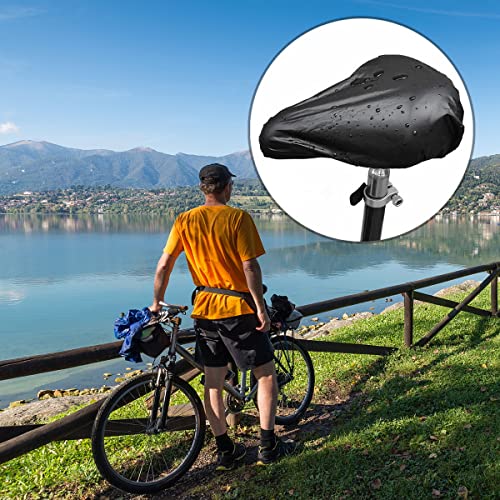 2er Set Regenschutz Fahrradkorb, Regenabdeckung Korb abdeckung Fahrradsattel Regenschutz mit Aufbewahrungstasche für Gängigen Fahrradtypen(Schwarz)