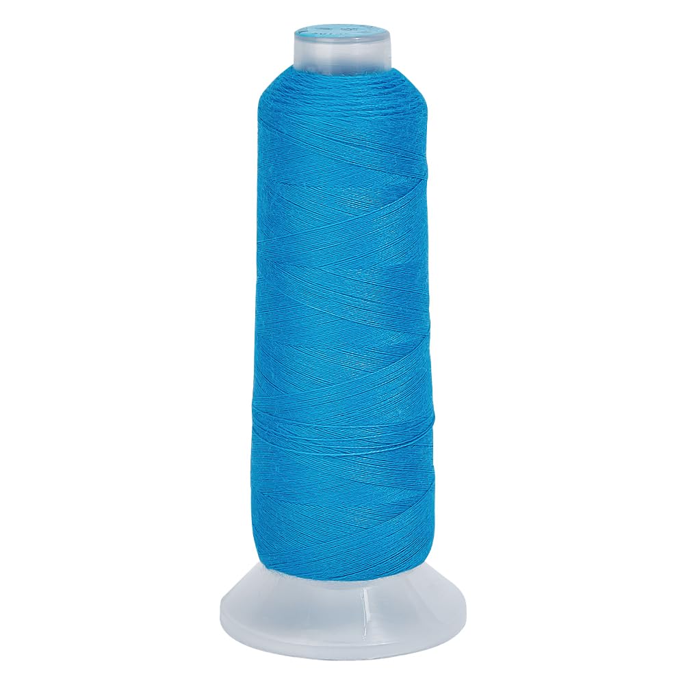 DELORIGIN 42S/2 Wool Embroidery Thread 1500m Wool & Acrylic Fibers Embroidery Floss,Hand Sewing Thread Sewing Machine Kit Needlepoint Thread for Sewing DIY Craft Cross Stitch Threads (Blue)