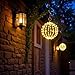 Twinkle Orbs Battery Operated, 2 Pack Light up Sphere Balls Outdoor Christmas, Waterproof Folding Christmas Lighted Sphere Balls, Hanging Sphere Lights, Metal Globe Lanterns (Colorful,10in)