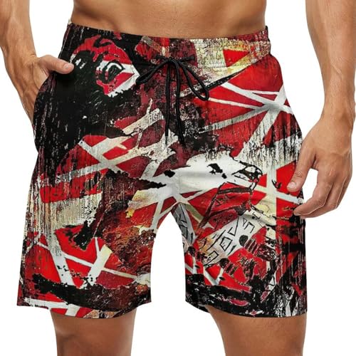Men Swimming Trunk for Van 1986 Halen Beach Pants,Beach Board Shorts Surf Quick Dry Breathable Swim Trunks for Fishing