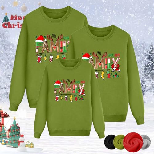 Matching Christmas Sweatshirts for Family Crewneck Ugly Funny Tree Jumper Xmas Holiday Pullover Tops Soft Matching Sets3