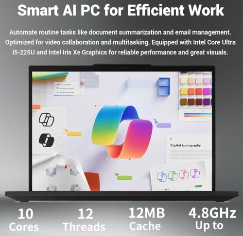 Image of Lenovo ThinkPad T14 14 inch WUXGA Intel Core Ultra 5 225U Business AI Laptop, | 64GB DDR5 + 2TB SSD, Touchscreen, Backlit Keyboard, Fingerprint Reader, Thunderbolt 4, 5MP RGB Camera, WiFi 6E, Win 11 Pro