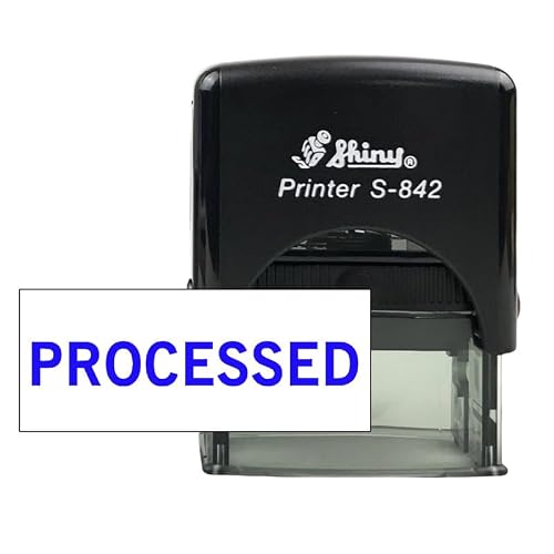 Stampcrafters Shiny S-842 Processed Self Inking Office Stamp Refillable Personalized Rubber Stamp.