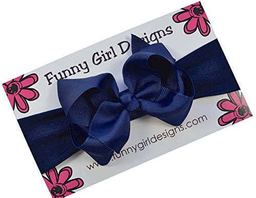 Funny Girl Designs Grosgrain Bow Baby Headband Fits Newborn to 9 Months4