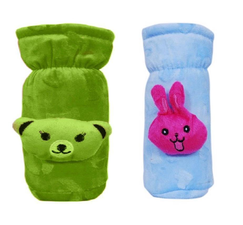 Kids Basic Soft & Durable Baby Feeding Bottle Cover with Easy to Hold Strap, Insulated Baby Milk Bottle Sleeve, Ideal for Travel & Daily Use, Pack of 2 (Green&Blue)-image-40