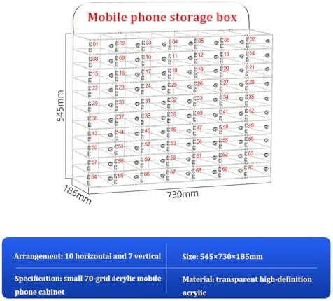 Acrylic Cell Phone Lock Box with 100 Slots, Wall-Mounted Storage Locker for Classroom & Office, Clear Cell Phone Locker with Door Locks & Keys, Secure Storage Solution