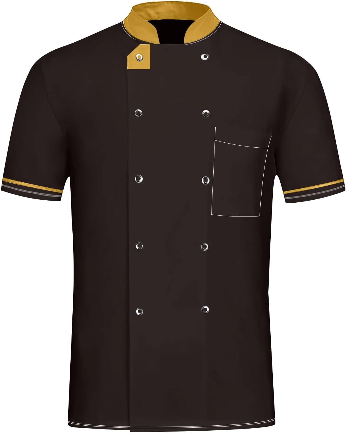 Unisex Chef Work Shirts Jacket Hotel Uniform Comfortable Button Closure Kitchen Restaurant Short Sleeve Breathable Coat