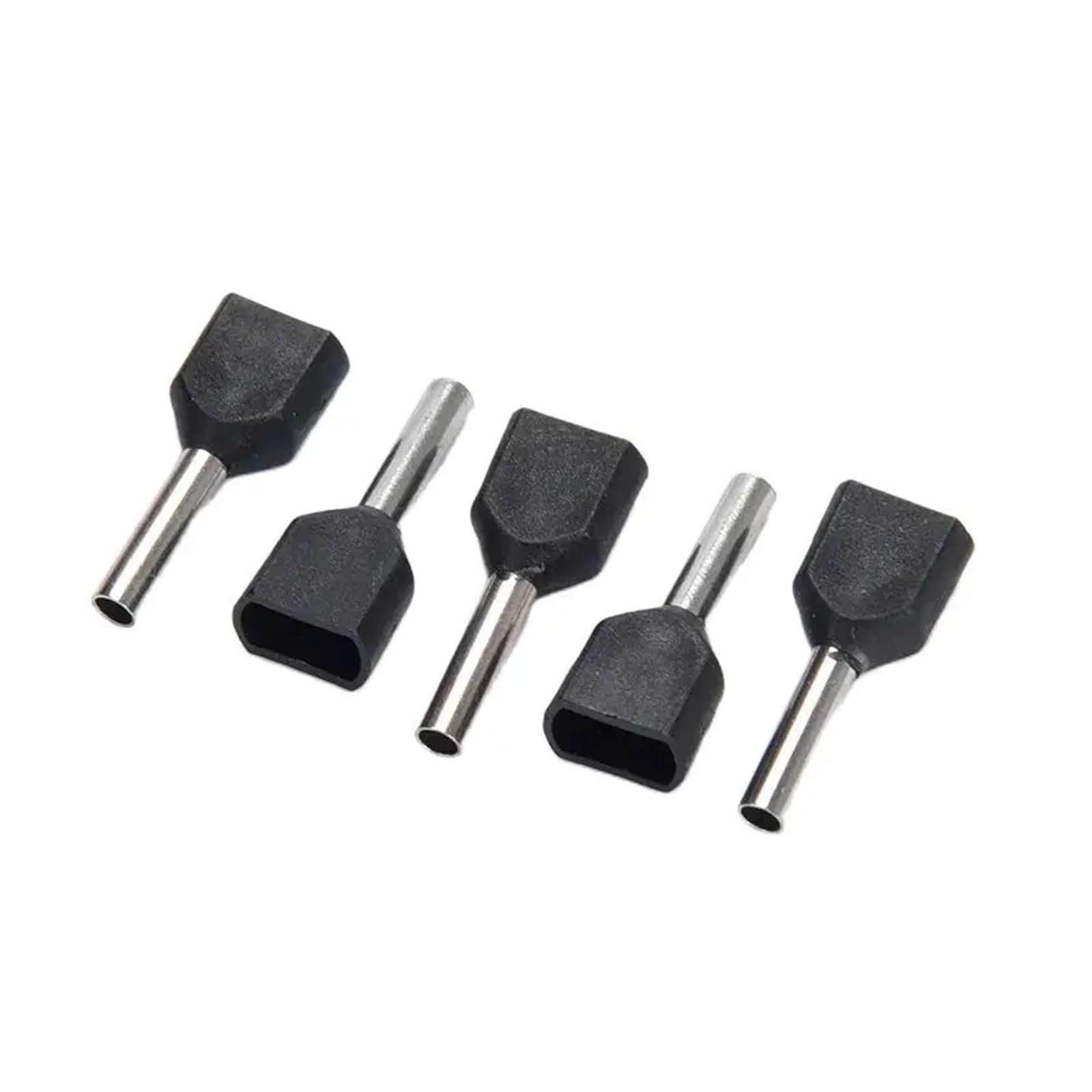 Terminal de virola aislada TE2508, conector de extremo de cable eléctrico negro, 100 piezas