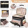 Prokva Rolling Scrapbook Bag, Scrapbook Storage Tote Bag with Wheels, Craft Cart Organizer with Detachable Trolley, Art Supplies Organizer Bag for Artist Crafter Teacher, Black(Patent Design) #1