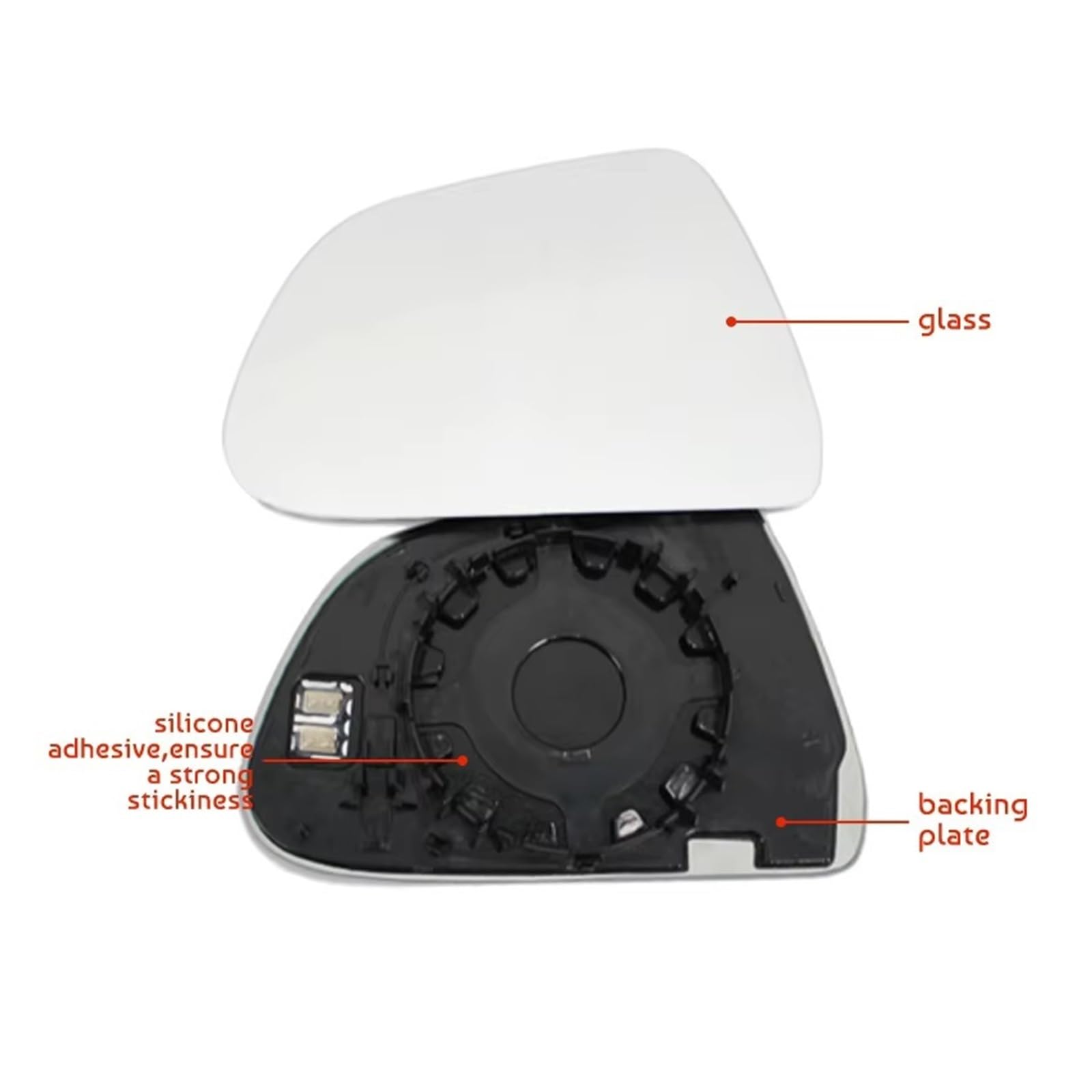Lente in vetro per specchietto retrovisore laterale per Vista grandangolare Antiriflesso per Tesla per Modello 3 2018-2021(1pc Left)