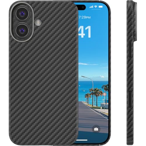 Coque iPhone 17 en carbone véritable memumi - Protection haut de gamme ultra mince en aramide 1500D