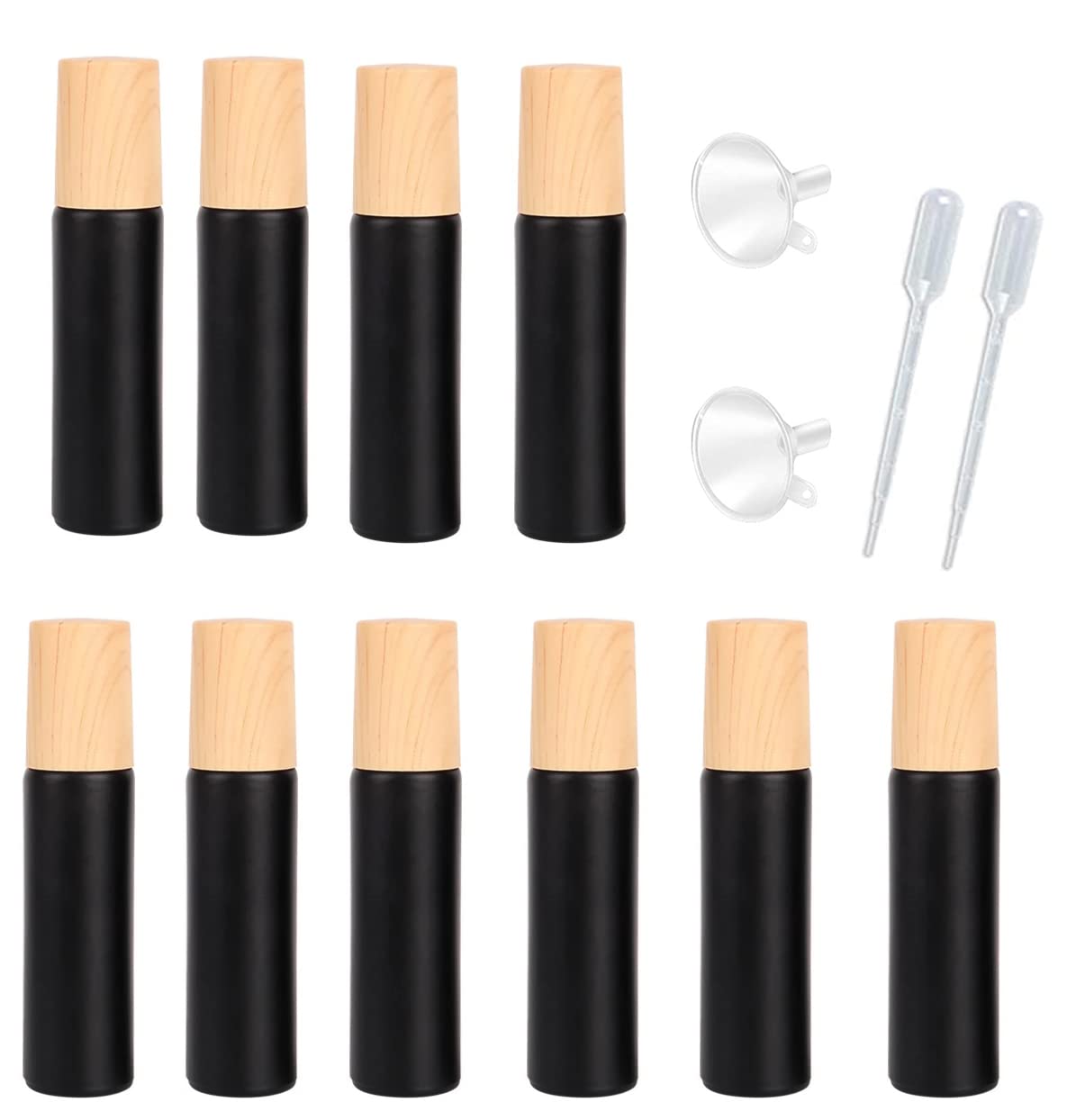 6 Flaconi In Vetro Smerigliato Con Rullo, 10 Ml, Per Oli Essenziali, Vuoti, Con Sfera In Acciaio Inox, Colorati (Giallo) - 2
