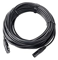 Pronomic XFXM-20 Mikrofonkabel (20m Länge, XLR female 3-pol -> XLR male 3-pol, Stecker handgelötet, säure- und ölfest, Spannzangen-Zugentlastung) schwarz