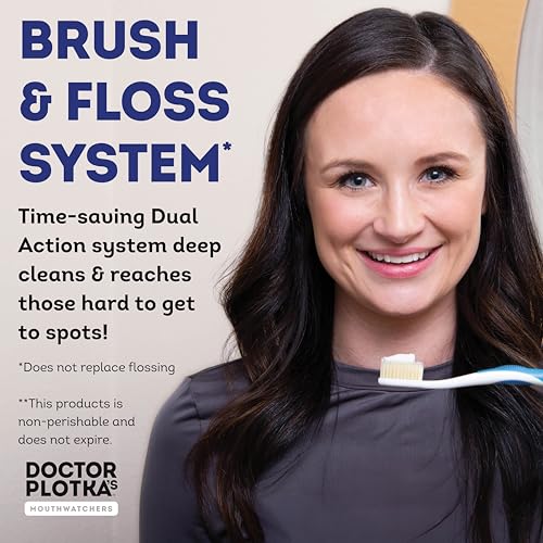 mouthwatchers soft flossing manual toothbrush for adults 2 pack ultra clean good for sensitive teeth and gums by dr plotka39s colors may vary