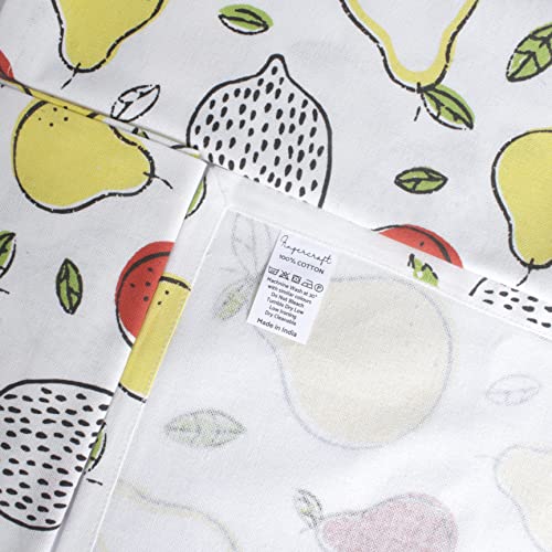 Image of FINGERCRAFT Kitchen Cloth 100% Soft High GSM Cotton Fabric Kitchen Towel, 20 x 30 Inches Perfect Size for Kitchen Uses, Set of 6, Multipurpose Use as Dish Towel, Bar Towel (Fruity Garden)