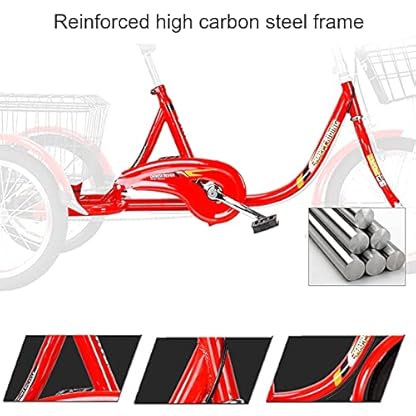20"Single Speed ​​3 Rad Fahrrad für Erwachsene Erwachsene Dreirad Fahrrad Outdoor Sports City Urban Fahrradkorb Inklusive Für Senioren Frauen Männer Einkaufen – Bild 4