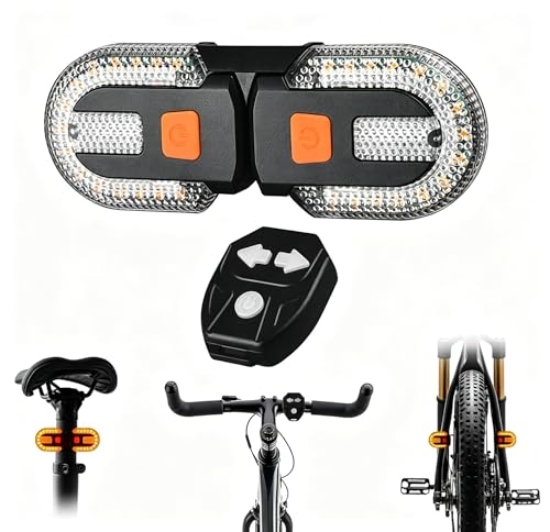 Dnoymab 方向指示器自転車用 【分離式・高輝度】 自転車 ウインカー ワイヤレス リモコン付き テールライト 左右独立操作 5点灯モード USB充電式 IPX4防水 警告灯 蜂鳴器付き 事故防止 夜間走行 セーフティーライト ロードバイク 電動自転車 汎用 取付簡単（Amazon）