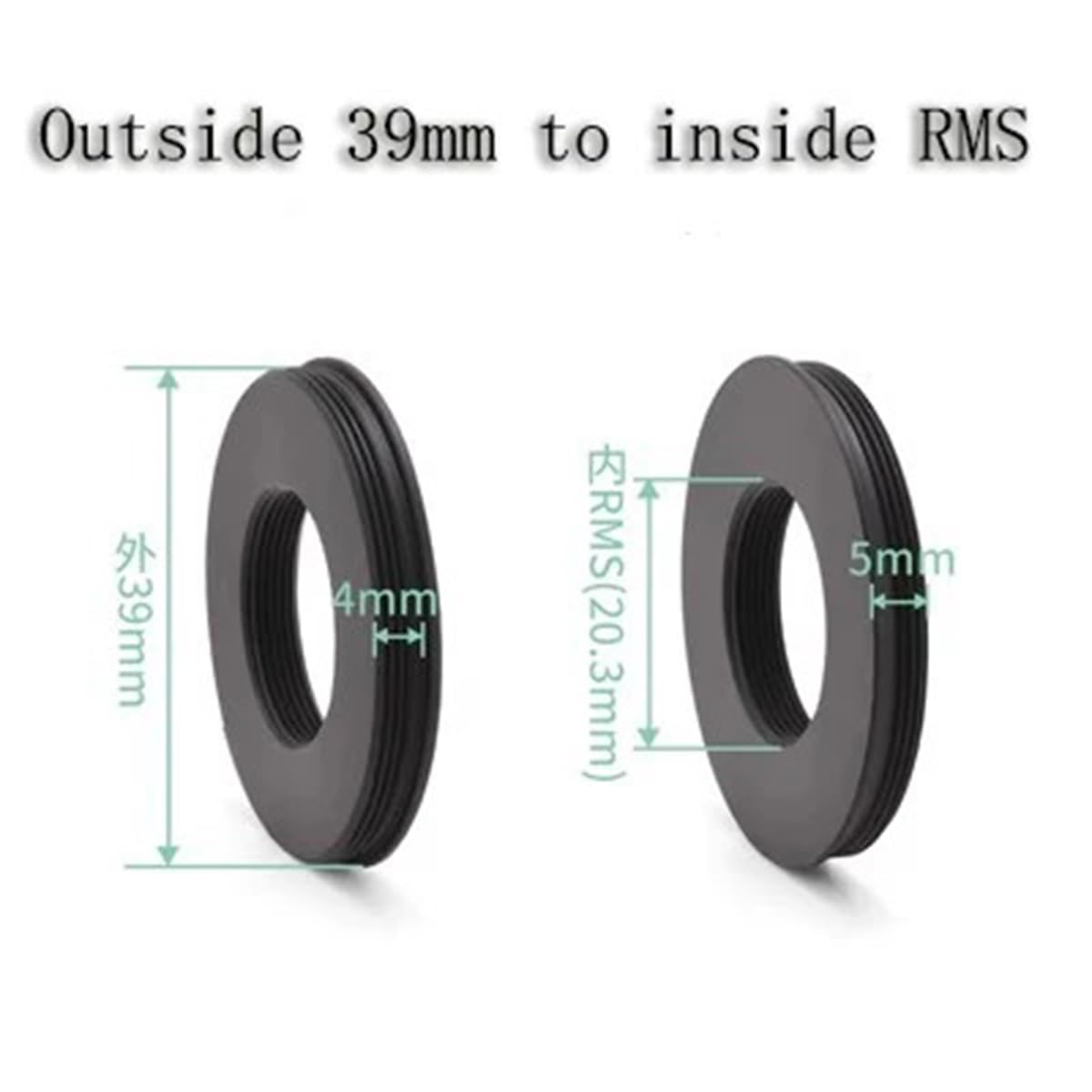 Accessori per microscopi Anello Adattatore Obiettivo microscopio M25 M26 M27 M32 M39 M42 RMS Durata e Prestazioni affidabili(M39-RMS)