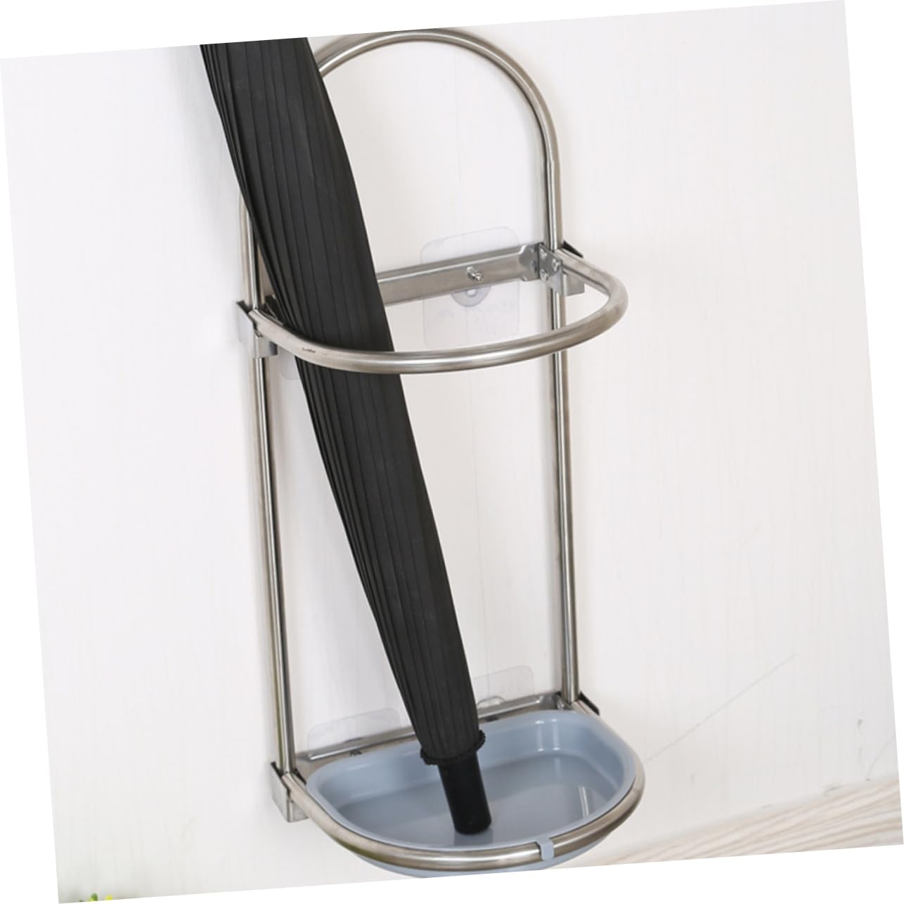 Portaombrelli Pieghevole in Acciaio Resistente Da Parete Per Ombrellone Utilizzabile Come Portaoggetti Per Casa Due Modalità Di Installazione