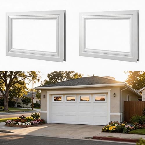 2 Pack Garage Door Windows 20.7 x 13.8 Replacement Vinyl Window Inserts with Acrylic Transparent Panel for Garage Door Cabins Storage Rooms Workshops