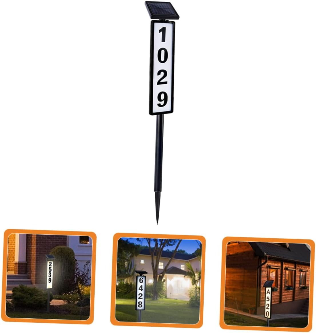 Solar Address Light Dual Color Temperature Solar House Number Light for Outdoor Use Garden Sign LED Illumination for Home Address Identification 1 Set
