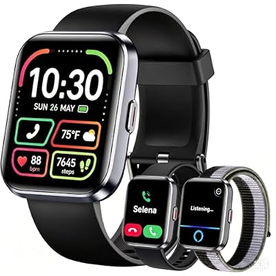 WMK Smart Watches for Women, 1.83" Smart Watch for Android Phones & iPhone, Black