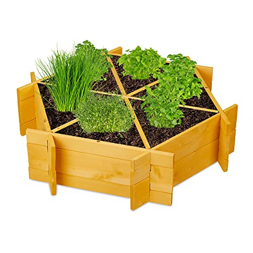Relaxdays Carré Potager, Hexagonal, Bois...