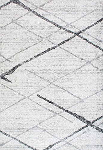 Tapete nuLOOM 274x201 cm Polipropileno Gris/Blanco