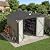 Patiowell 8x6 FT Storage Shed with Floor Frame, Metal Garden Patio Shed with Lockable Door and Sloping Roof, Waterproof Steel Outdoor Tool Shed for Backyard Garden Lawn, Brown
