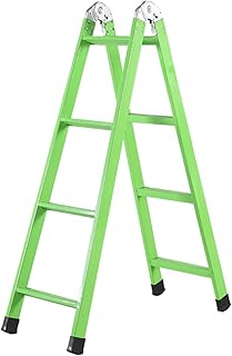 Taburete de 4 peldaños para el hogar, Escalera Plegable portátil Antideslizante de Acero al Carbono de Doble Cara para escuelas y hospitales, Color Verde, 41 x 101 x 149 cm