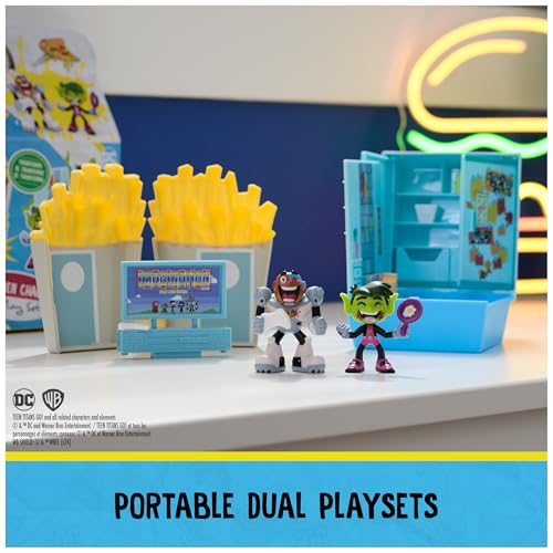 Spin Master Teen Titans Go! Kitchen Chaos Dis-Play Set with Beast Boy and Cyborg Figures and Accessories, Playset Kids Toys for Boys and Girls 4 and Up — view 3