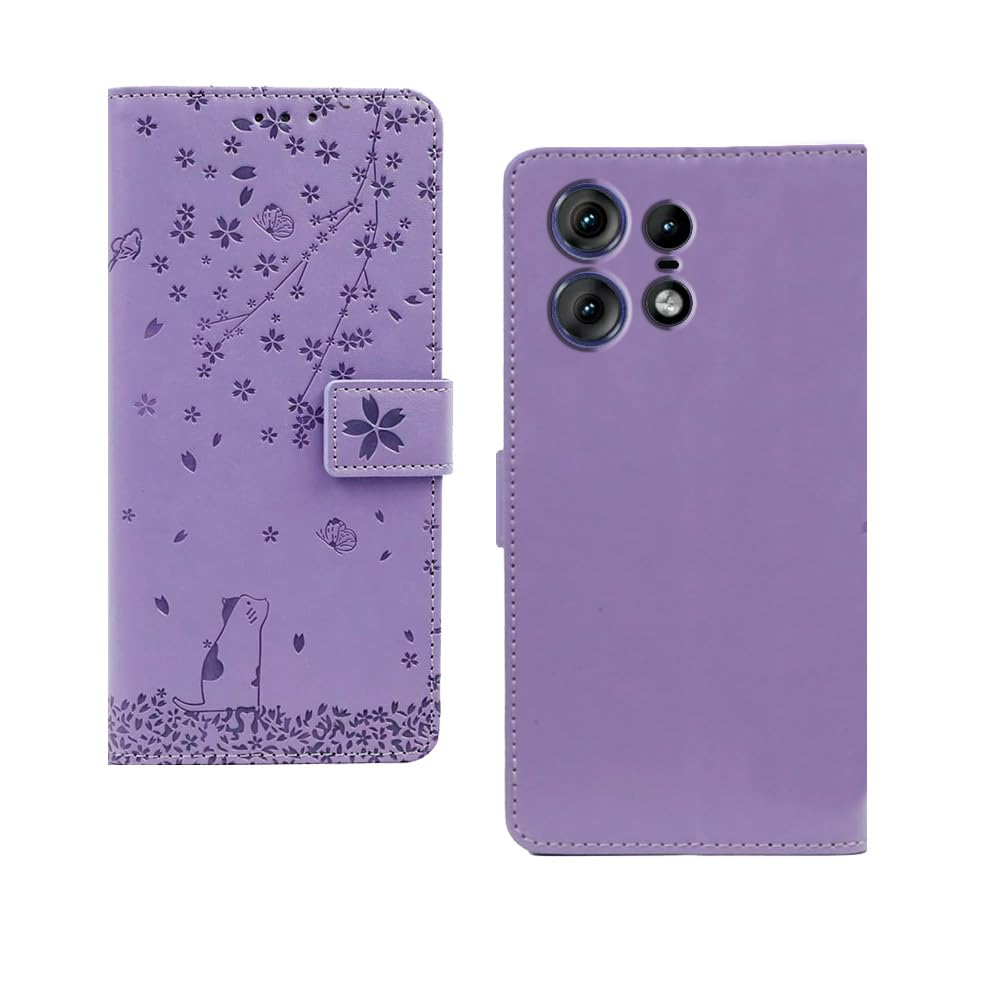 amazon basics Moto Edge 50 Pro 5G Flip Cover | Card Pockets Wallet & Stand | Flip Cover for Moto Edge 50 Pro 5G (Purple Tree)-image-31