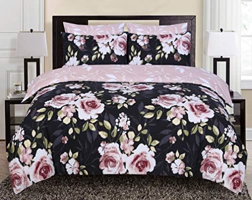 DTEX HOMES Duvet Cover 100% Pure Cotton Reversible Hotel Quality Duvet Set with Pillowcases Easy Care and Super Soft Luxury Bedding Double Duvet set - Double