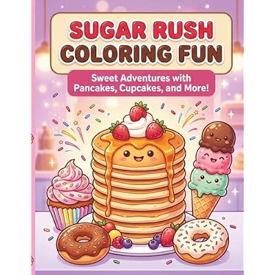 Sugar Rush Coloring Fun: Sweet Adventures for Kids with Pancakes, Cupcakes, and More!