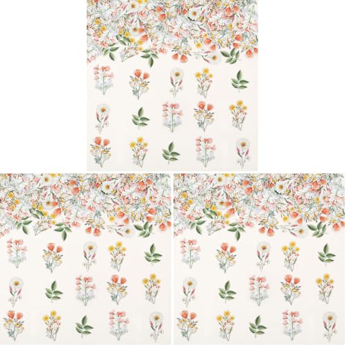 Image of 200 Pcs Wildflower Confetti for Girls, Wild Flower Paper Table Scatters, Pink Floral Flowers Table Decorations for Birthday Wedding Bridal Baby Shower Party Supplies (Pack of 3)