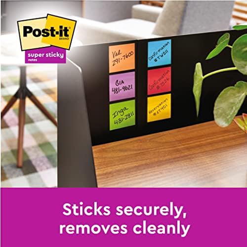 Post-it Super Sticky Notes, Assorted Colours, lined, 101 mm x 152 mm, 90 Sheets/Pad, 4 + 2 FREE Pads/Pack
