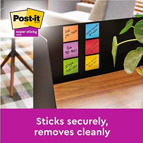 Post-It Super Sticky 7100034579 Karteczki Samoprzylepne, Wielokolorowy, 76 x 76 mm