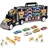 Toy Truck Transport Car Carrier Toy for Boys and Girls age 3 - 10 yrs old - Hauler Truck Includes 6 Toy Cars and Accessories - Car Truck Fits 28 Car Slots - Ideal Gift For Kids 