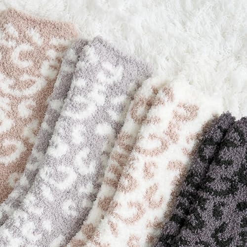 Snuggle Sac Warm Fuzzy Socks Christmas Socks for Women Super Soft Cozy Winter Slipper Socks Set Birthday Gifts For Her 4Pairs2