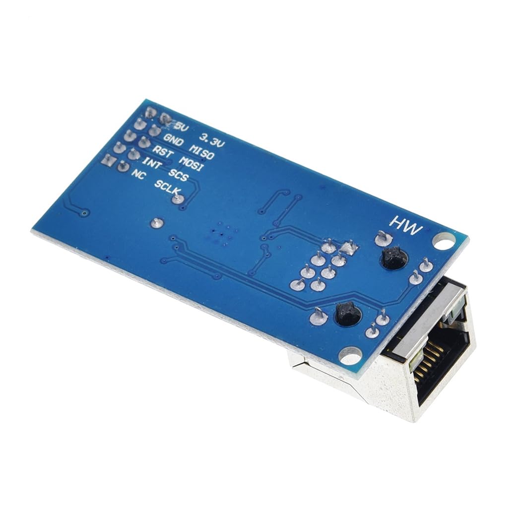 Bottom view of the W5500 module showing pin labels for connection