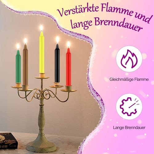 Tobeape Stabkerzen Bunt, 24er Kleine Kerzen (10 cm hoch), tropffreie Spitzkerzen, Geburtstagskerzen dünne Stabkerzen kurz für Geburtstagszug Witchcraft Wicca Altar Rituals Chime Gebete Hochzeit Party