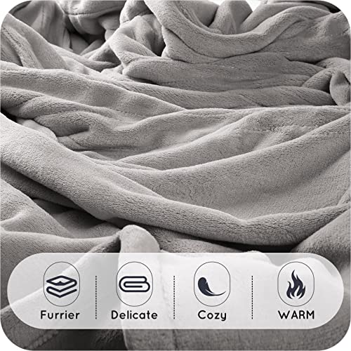 Duoduo Heated Blanket 62X84'' Twin Size With 4 Heating Levels 10 Hours Auto-Off Electric Throw In Cozy Plush Fabric Reversible For Home Bedding Couch- Grey #TOP1