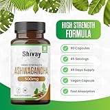 Ashwagandha 1000mg per Serving | 90 Capsules | 45 Day Supply | Vegan Capsules | Pure High Strength Ashwagandha Root Extract Supplement by Shivay Herbals - Image 2