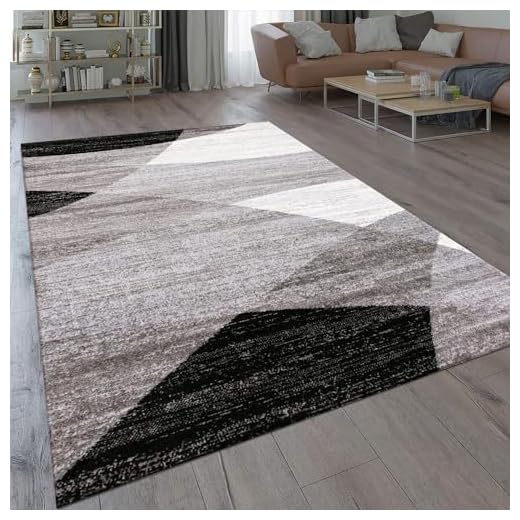 VIMODA Moderne Salon Tapis Géométrique Motif Moucheté Marron Beige - Öko Tex Certifié - Noir, 60 cm x 110 cm