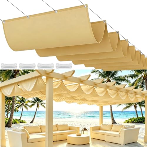 Voile ombrage sur mesure de haute résistance en jaune sable - 2