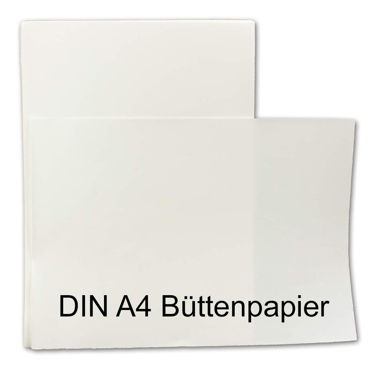 Büttenpapier DIN A4-100 Blatt Brief-Papier - ohne Wasserzeichen - Vintage-Papier handgemacht, 210 x 297 mm, Naturweiß